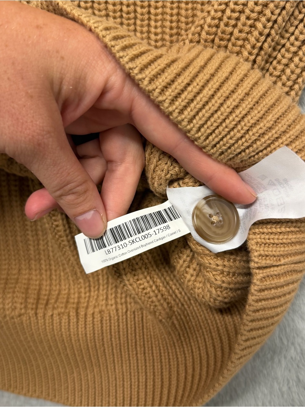 Quince 100% Organic Cotton Oversized Boyfriend Cardigan Fisherman Womens Small - Picture 10 of 11